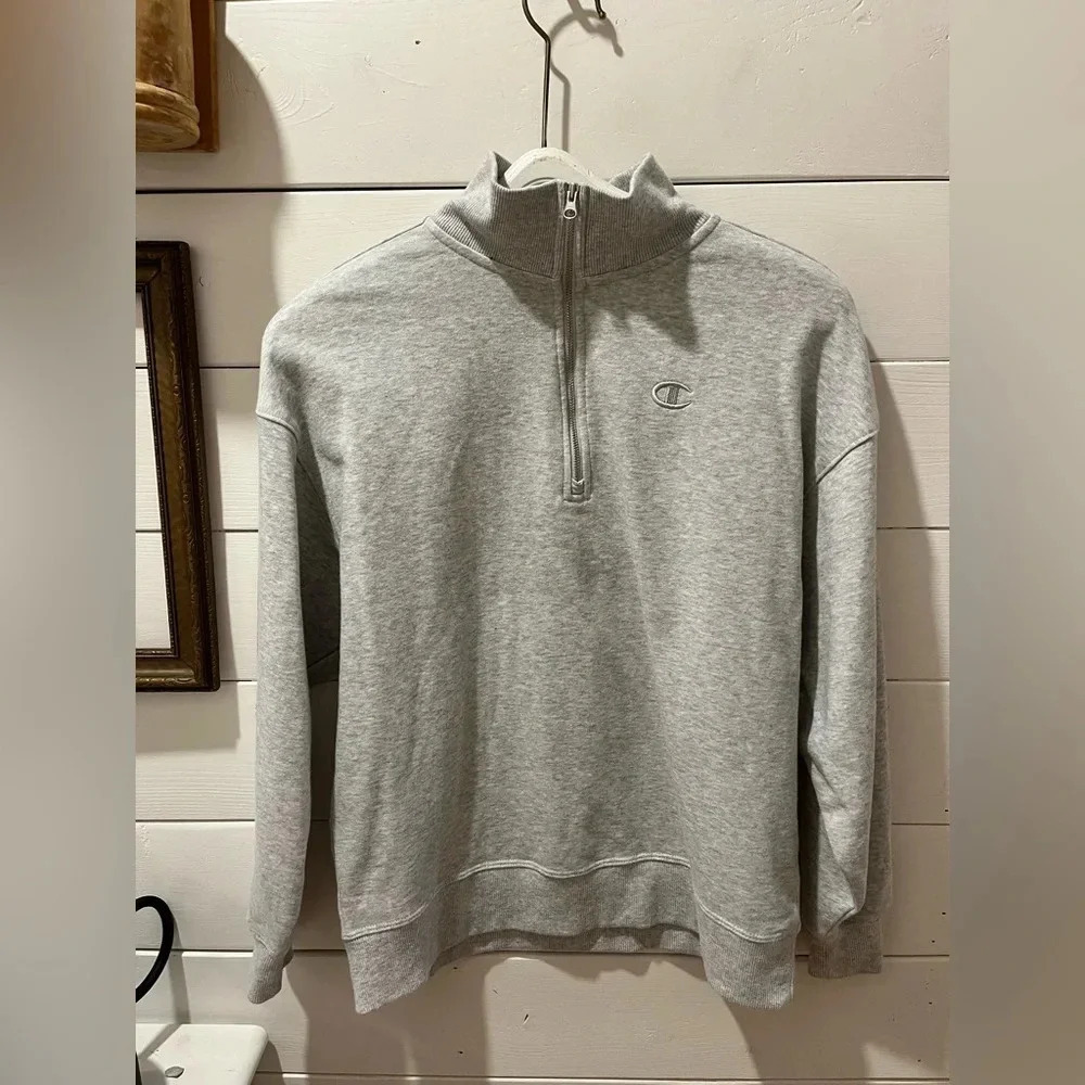 CHAMPION Gray 1/4 zip sweater size S - Picture 9 of 13